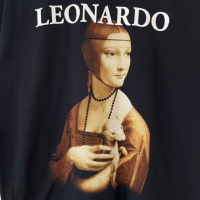 画像2: 00s LEONARDO DA VINCI 白貂を抱く貴婦人 ART TEE SHIRT