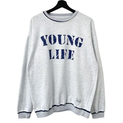 画像1: 90s YOUNG LIFE LIB BORDER SWEAT SHIRT