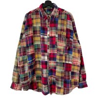 80s~90s ORVIS PATCH WORK FLANNELL L/S SHIRT