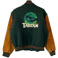 90s USA製　TARZAN MOVIE WOOL LEATHER STUDIUM JACKET