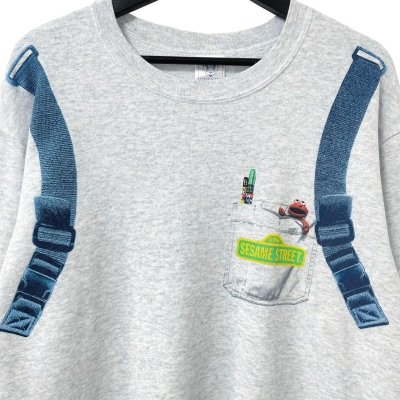 画像4: 90s USA製　SESAME STREET TRICK ART SWEAT SHIRT