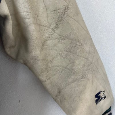 画像7: 90s USA製 STARTER SEATTLE MARINERS WOOL LEATHER STUDIUM JACKET