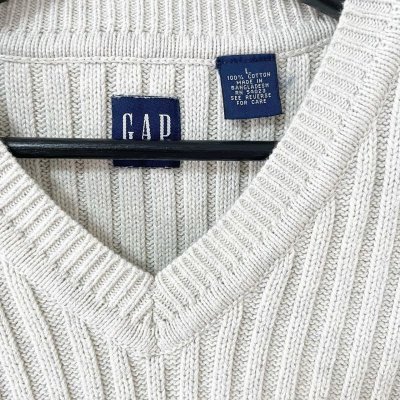 画像3: 00s OLD GAP COTTON LIB KNIT VEST 