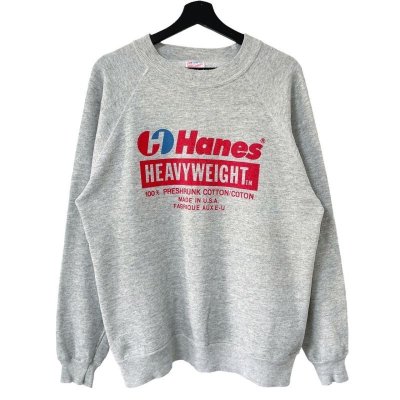 画像1: 80s~90s USA製 HANES LOGO SWEAT