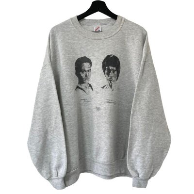 画像1: 90s USA製 BLUCE LEE & BRANDON LEE ART SWEAT SHIRT