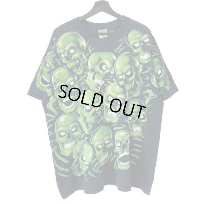 画像1: 01s LIQUID BLUE SKULL TEE SHIRT