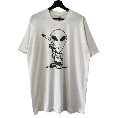 画像1: 90s ALIEN MARIJUANA ART TEE SHIRT