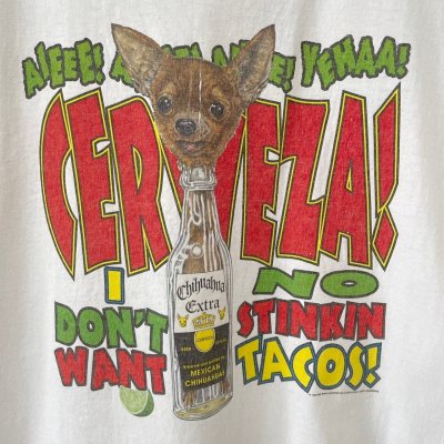 画像2: 90s CHIHUAHUA CORONA EXTRA PARODY DOG ART TEE SHIRT