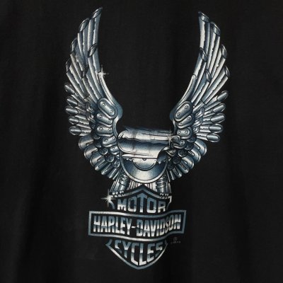 画像2: 90s USA製 HARLEY DAVIDSON METALIC EAGLE TEE SHIRT