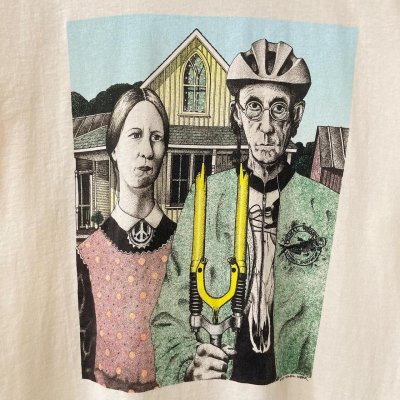 画像2: 90s USA製 PRIMAL WEAR AMERICAN GOTHIC PARODY ART TEE SHIRT