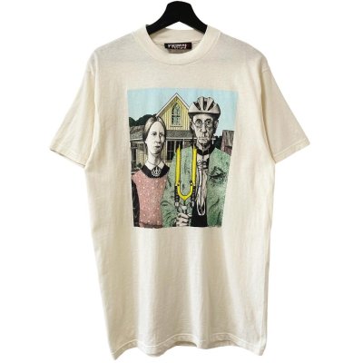 画像1: 90s USA製 PRIMAL WEAR AMERICAN GOTHIC PARODY ART TEE SHIRT