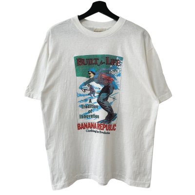 画像1: 90s USA製 BANANA REPUBLIC SAFARI&TRAVEL SKI TEE SHIRT