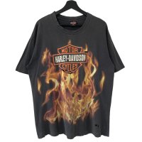 90s USA製 HARLEY DAVIDSON BAR&SHIELD FLAME TEE SHIRT