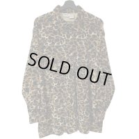 90s CARACITY KNIT VELOURS LEOPARD PAJAMA L/S SHIRT