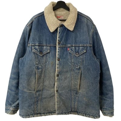 画像1: 70s USA製 LEVI'S BOA DENIM LONG JACKET