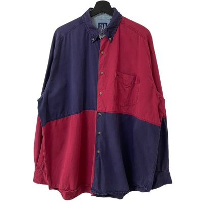 画像1: 90s OLD GAP CRAZY PATTERN L/S SHIRT