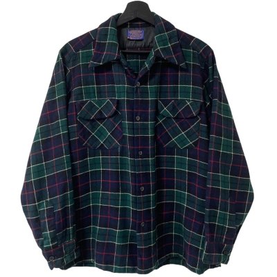 画像1: 70s USA製 PENDLETON BOARD L/S SHIRT