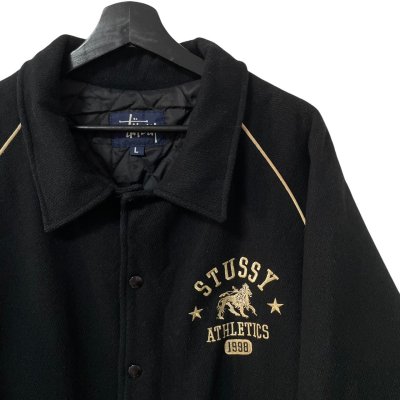 画像2: 90s USA製 OLD STUSSY RASTA LION VARSITY JACKET