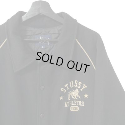 画像2: 90s USA製 OLD STUSSY RASTA LION VARSITY JACKET