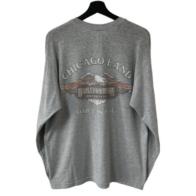 画像2: 90s USA製 HARLEY DAVIDSON FLAME EAGLE L/S TEE SHIRT