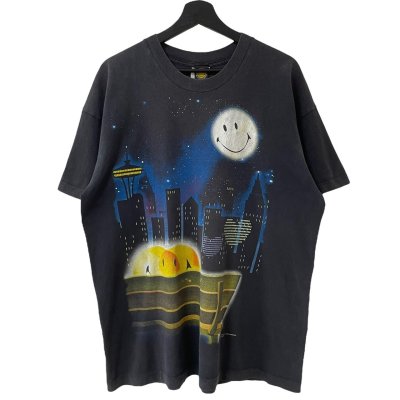 画像1: 90s SMILEY FACE MOON LIGHT ART TEE SHIRT