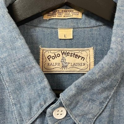 画像4: 70s USA製 POLO WESTERN RALPH LAUREN CHAMBRAY WESTERN SHIRT