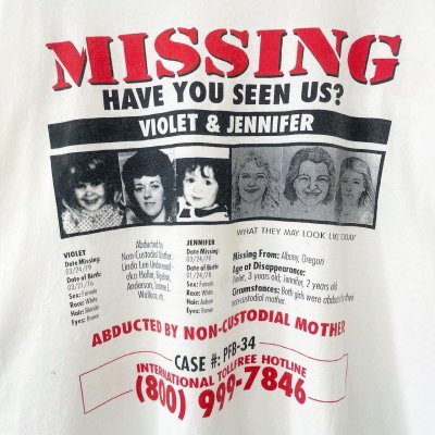 画像2: 90s USA製 MISSING "行方不明者フォト" TEE SHIRT