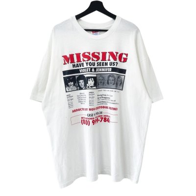 画像1: 90s USA製 MISSING "行方不明者フォト" TEE SHIRT