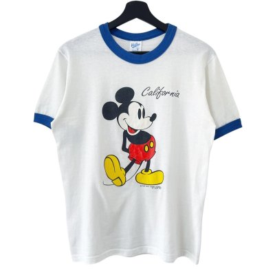 画像1: 80s USA製 MICKEY MOUSE RINGER TEE SHIRT