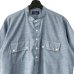 画像2: 70s〜80s ESSLEY STAND COLLAR PULLOVER CHAMBRAY S/S SHIRT  (2)