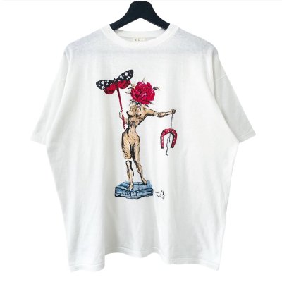 画像1: 00s SALVADOR DALI WINE WOMEN and WORDS TEE SHIRT