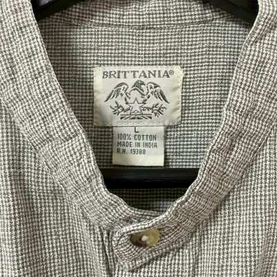 画像3: 90s インド製 BRITTANIA STANDCOLLAR S/S SHIRT
