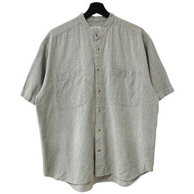 画像1: 90s インド製 BRITTANIA STANDCOLLAR S/S SHIRT