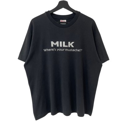 画像1:  90s USA製 MILK where's your mustache? MASSEGE TEE SHIRT