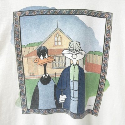 画像2: 90s USA製 LOONEY TUNES AMERICAN GOTHIC PARODY TEE SHIRT