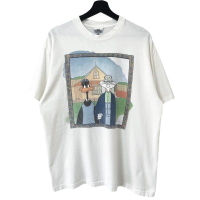 画像1: 90s USA製 LOONEY TUNES AMERICAN GOTHIC PARODY TEE SHIRT
