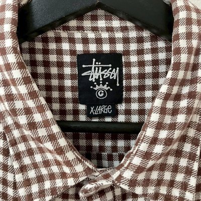 画像3: 00s OLD STUSSY GINGHAM PLAID FLANNEL L/S SHIRT