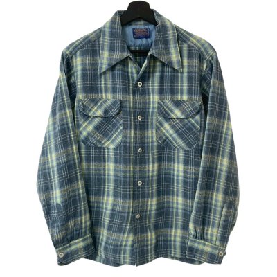 画像1: 70s USA製 PENDLETON BOARD L/S SHIRT