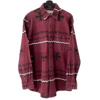 90s ORVIS NATIVE PATTERN CHAMOIS CLOTH L/S SHIRT