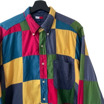 画像2: 90s TOMMY HILFIGER PATCHWORK L/S SHIRT