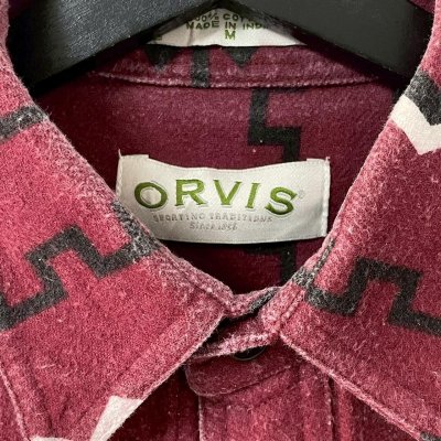 画像3: 90s ORVIS NATIVE PATTERN CHAMOIS CLOTH L/S SHIRT
