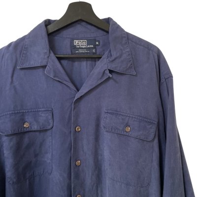 画像2: 90s USA製 RALPH LAUREN LOOP COLLAR RAYON L/S SHIRT