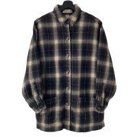 90s VALERIE STEVENS ombré PLAID WOOL L/S SHIRT