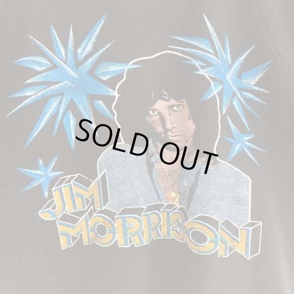 画像2: 80s パキスタン製 Jim Morrison 半袖カットオフ SWEAT ROCK TEE (2)
