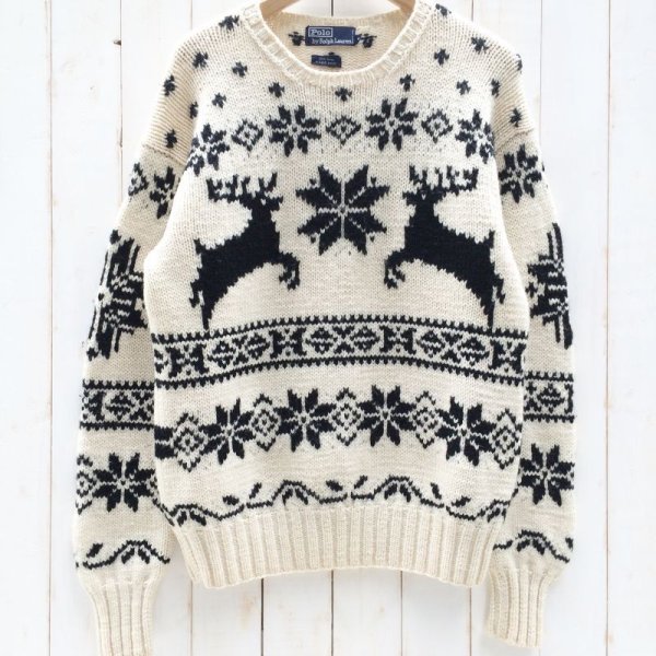 画像2: POLO Ralph Lauren ノルディック WOOL HAND KNIT (2)