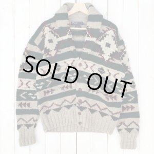 画像: 90s Ralph Lauren NATIVE HAND KNIT CARDIGAN