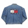 画像1: 90s TOMMY HILFIGER BIG FLAG DENIM JACKET (1)