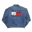 画像1: 90s TOMMY HILFIGER BIG FLAG DENIM JACKET (1)