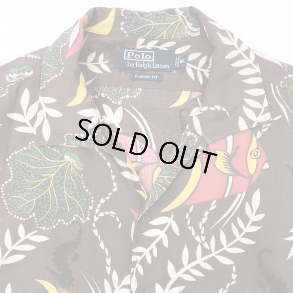 画像3: RALPH LAUREN 魚柄 RAYON HAWAIIAN SHIRT (3)