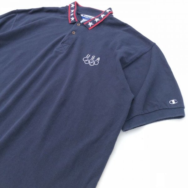 画像2: 90s CHAMPION OLYMPIC POLO SHIRT (2)